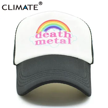 CLIMA Death Metal Rock Șapcă de Camionagiu Rock Vara Capac de Metal Fanii de Rock Rece Plasă Șapcă de Baseball pentru Bărbați Curcubeu Camionagiu Capace Tata Pălărie Bărbați