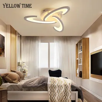 Alb&Negru LED Lustre Pentru camera de zi Dormitor Acasă Candelabru Modern cu Led-uri Plafon Candelabru Lampă Cu Aplicatie de Control de la Distanță