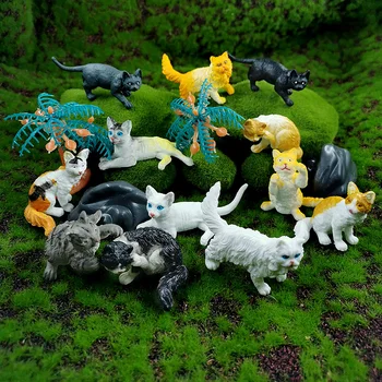 12pcs Noi învățământ fierbinte set de jucării Pisica Ferma figurine model Animal home decor de basm în miniatură decoratiuni de gradina, accesorii moderne