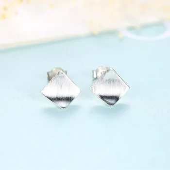 CZCITY Rafinat Diamant Zircon Cercei Stud pentru Femei Argint 925 Geometrie Aur și Argint Bijuterii Fine de zi cu Zi Poartă