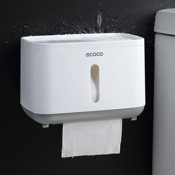 Ecoco Titularul de Hârtie Igienică rezistent la apa Cutie de Tesut montat pe Perete de Hârtie-Dispenser de prosoape De Baie de Depozitare Acasă RackG-BOOGE