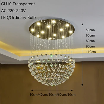 Modern retro cristal Sferic luciu Lumini Plafon GU10 Plafonnier LED Lampă de plafon Pentru Camera de zi dormitor restaurant hotel