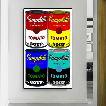 Ulei de Tablou Imprimat pe Canvas Andy Warhol Supa Campbell ' Clasic de Perete de Arta Tablouri Canvas Poze de Perete pentru Living Decorul Camerei