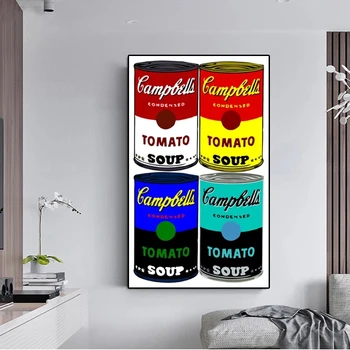 Ulei de Tablou Imprimat pe Canvas Andy Warhol Supa Campbell ' Clasic de Perete de Arta Tablouri Canvas Poze de Perete pentru Living Decorul Camerei