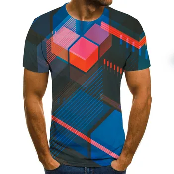 Spirala Geometrice Grafica 3D Imprimat Tricouri Topuri de Vara Noi de sex Masculin Multi Dimensiune Stivuire Solide T-shirt Mâneci Scurte, O-neck
