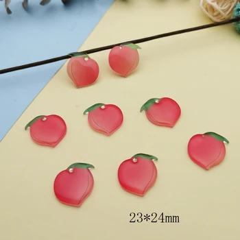 10buc Roz Piersici Rășină Farmece Pandantive Drăguț de Fructe de Piersici Farmece DIY Cercei Bratara Plutitoare Bijuterii DIY Accesorii Craft