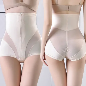 1buc Mare Creștere a Corpului Feminin Modelarea Lenjerie Fermoar Stomac Lift Pantaloni Șold Modelarea Corpului Postpartum Modelarea Chiloții de Bumbac