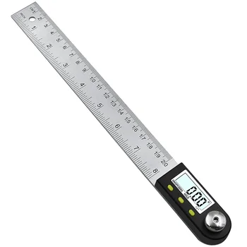 0-200mm 0-300mm Digital Unghi Finder Metru 0-360 Grade Oțel Inoxidabil LCD Raportor Goniometru Conducător