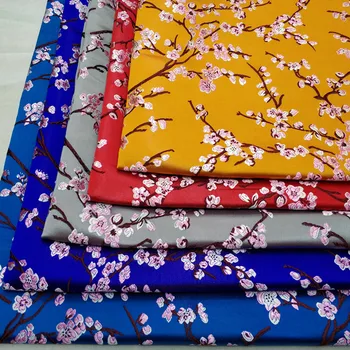 CF588 1meter Floare de Prun Chinezesc Brocart de Mătase Tesatura Cheongsam Îmbrăcăminte Țesături de Mătase Satin Prune Tesatura Pentru Handmade