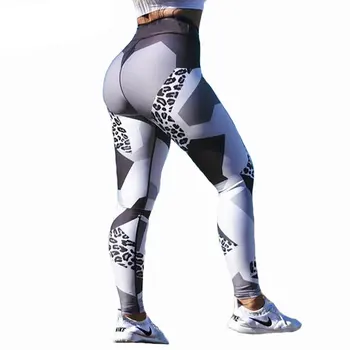 SALSPOR Femei Leopard de Imprimare Yoga Pantaloni Sport cu Talie Înaltă Push-UP Antrenament sală de Gimnastică Jambiere Înaltă Elastic Legging Sport Femei Fitness