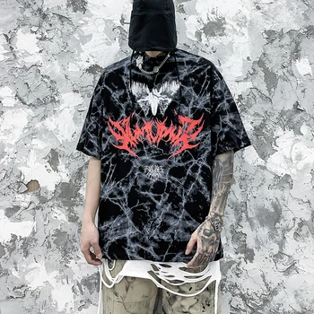 Stilul Punk Bat Grafic Teuri Bărbați Supradimensionate Negru Goth Haine Tricou Hip Hop De Vară 2020 Moda Bărbați, Îmbrăcăminte De Stradă Topuri