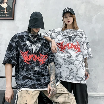 Stilul Punk Bat Grafic Teuri Bărbați Supradimensionate Negru Goth Haine Tricou Hip Hop De Vară 2020 Moda Bărbați, Îmbrăcăminte De Stradă Topuri