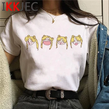 Kawaii Sailor Moon Harajuku T-shirt Femei Drăguț Usagi Pisica Anime T Shirt Graphic Ullzang Tricou Casual Streerwear Sus Teuri de sex Feminin