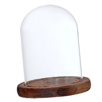 Geam Sticla Display Dom Cloche Bell Jar cu Baza din Lemn DIY Decorare Gradina Micro Flori Peisaj Suport Sticla Decor Acasă