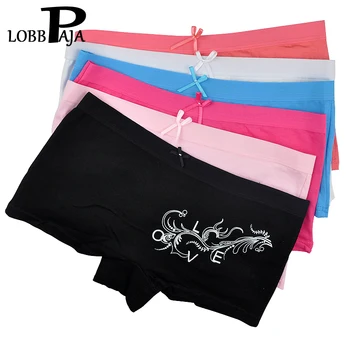 LOBBPAJA 6PCS/Lot Nou de Lenjerie de corp din Bumbac pentru Femei Fete pantaloni Scurți Boxeri Femei Chiloti Sexy Florale Boyshort Chiloți M L XL LP848
