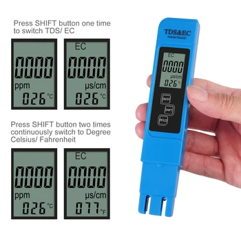 TANiCE Portabil LCD Display Digital PH-Metru TDS CE Tester Pen Puritatea Apei PPM Filtru Hidroponice Pentru Apă Potabilă Test Tool