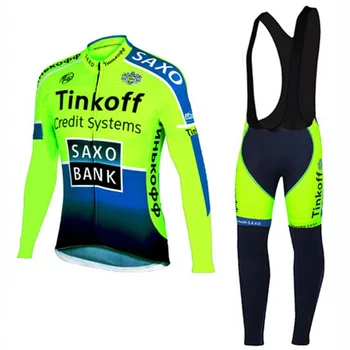 2021 Tinkoff Bărbați Ciclism Jersey cu maneca Lunga set Biciclete MTB Îmbrăcăminte Maillot Ropa Ciclismo Hombre Biciclete Purta 20D GEL salopete pantaloni