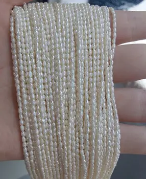 En-gros de 2 BUC DIY Bijuterii de Luare alb Natural de apă Dulce neregulate Pearl Margele Margele de 3-4mm Cadou
