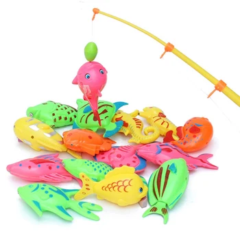 13pcs/set Copii, Băiat, fată de pescuit jucărie set costum magnetic apă joc jucarii pentru copii piața de pește fierbinte cadou pentru copii
