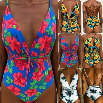 Femei-O Bucată de costume de Baie Bandaj Bikini Push-up Sutien de Baie Costume de baie Bandaj Femei Costum de Baie 2019 Noi Beachwear Costum