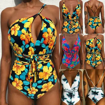 Femei-O Bucată de costume de Baie Bandaj Bikini Push-up Sutien de Baie Costume de baie Bandaj Femei Costum de Baie 2019 Noi Beachwear Costum