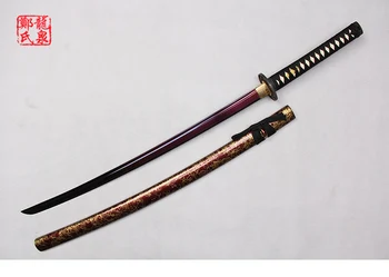 Culoare lama real katana sabii japoneze samurai Espadas Manual 1045 din Oțel carbon cu Muchie Ascuțită Tsuba Decorative Ambarcațiuni