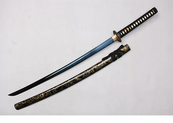Culoare lama real katana sabii japoneze samurai Espadas Manual 1045 din Oțel carbon cu Muchie Ascuțită Tsuba Decorative Ambarcațiuni