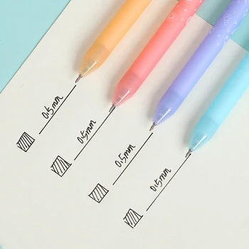 JIANWU 4buc/set Bomboane de Culoare Desene animate Model de Pix cu Gel Set de 0,5 mm Drăguț Negru de Cerneală Neutru Pen Jurnalul Rechizite Școlare Papetărie