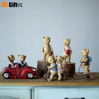 Ursul Ornamente Vintage Home Decor Europa Figurina Meserii Rășină Decorare Dormitor Cadouri