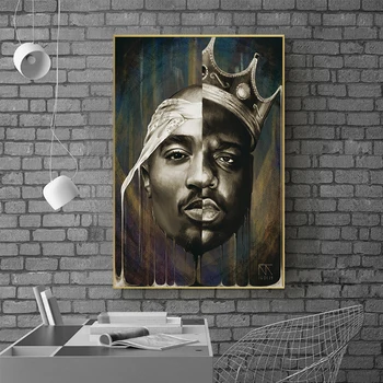 Rapper-ul Regele Tupac Shakur Art Postere Si Printuri Panza Pictura Notorious B. I. G Biggie Smalls 2 PAC Poza Perete Decor Dormitor