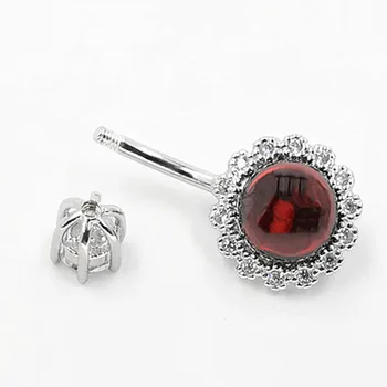 Argint 925 cristal roșu buric piercing ombligo corp bijuterii piercing în buric pentru femei sexy punk 2020