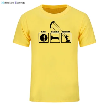 Amuzant Mananci, Dormi Kitesurf Kitesurfing Grafic T Shirt de Vara din Bumbac cu Maneci Scurte Tricou Om Streetwear O-Neck T Shirt Barbati