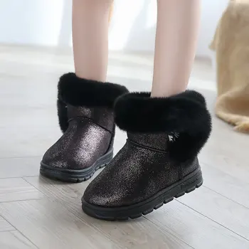 SKHEK Cizme de Iarna Pentru Copii Fete de Moda Copilul Cizme de Zapada Plus Catifea Copii de Pluș Cald Pantofi 3 4 5 6 7 8 12 Ani