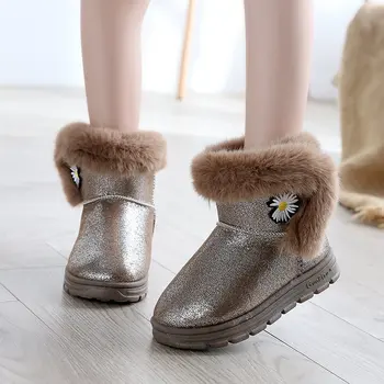 SKHEK Cizme de Iarna Pentru Copii Fete de Moda Copilul Cizme de Zapada Plus Catifea Copii de Pluș Cald Pantofi 3 4 5 6 7 8 12 Ani