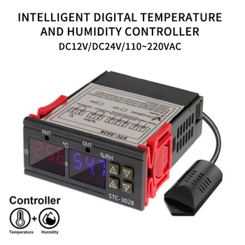 LCD Digital Higrostat Termostat de Temperatură și Umiditate Controller AC 110V-220V DC12V Regulator de Încălzire, de Răcire, de Control STC-3028