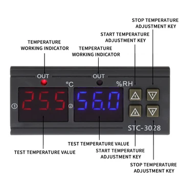 LCD Digital Higrostat Termostat de Temperatură și Umiditate Controller AC 110V-220V DC12V Regulator de Încălzire, de Răcire, de Control STC-3028