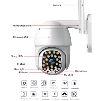 1080P de Securitate în aer liber Supraveghere Camera WiFi Audio cu Două căi de Detectare a Mișcării în Afara 360 CCTV Camera IP Inteligent FHD Wi-Fi Cam