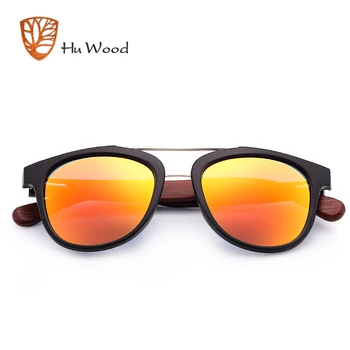 HU LEMN de Moda de Argint Oglindă ochelari de Soare Lentile de Bambus ochelari de Soare Barbati din Plastic Cadru de Conducere ochelari de cal oculos de sol feminino GRS8018