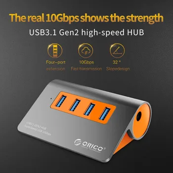ORICO USB3.1 Gen2 HUB de Aluminiu USB HUB PC Splitter 10Gbps Super Viteza Cu 12V Adaptor pentru Samsung Galaxy S9/S8/Notă