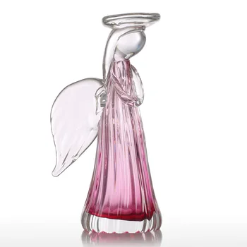 Tooarts Înger Sfeșnic Cadou Ornament De Sticla Îmbinat Cu Decor Acasă Sticlă Ambarcațiuni Acasă Decorare Accesorii