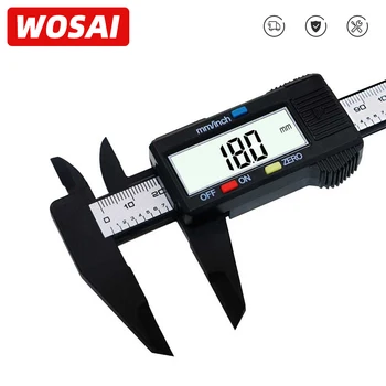 WOSAI Șubler cu Vernier 0-150mm 6 inch Instrument de Măsurare din Plastic LCD Digital Electronic Fibra de Carbon Conducător Gauge Micrometru