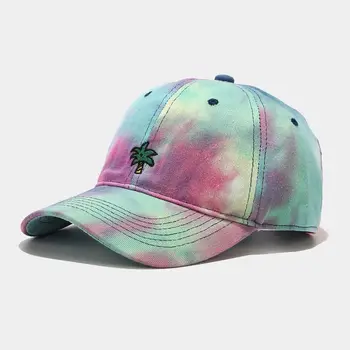 2020 Femei Bărbați Palmier De Nucă De Cocos Brodate Șapcă De Baseball Harajuku Gradient Tie Dye Print Hip Hop Snapback Hat