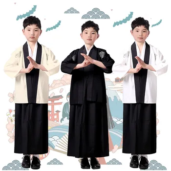 Stil japonez Costum pentru Baieti Kimono Japonez Seturi Haine Copii Samurai Imbracaminte Baieti Costume Yamato Naționale Copil Haine