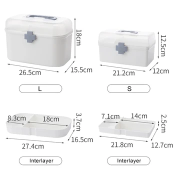 3 Strat Portabil Kit de Prim Ajutor de Plastic de Droguri Multi-Funcțional Cabinet de Medicina de Familie Trusa de Urgenta QJ