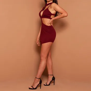 Femei Sexy Bandaj Bodycon rochie fără Mâneci fara Spate Petrecere de Seara Clubwear Slim Doamnelor Rochie fara Spate Subțire de sex Feminin vestidos 2019 F35