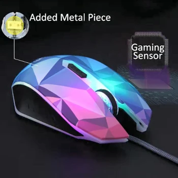 SeenDa cu Fir Mouse de Gaming 3200 DPI 7 Circular & Respirație a CONDUS Lumina de Diamant Versiunea USB Mouse de Calculator Gamer Soareci pentru LOL CS