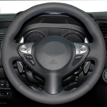 Masina Capac Volan Pentru Infiniti FX FX35 FX37 FX50 QX70 2018-Nissan Juke Negre Cusute de Mână din Piele Artificiala