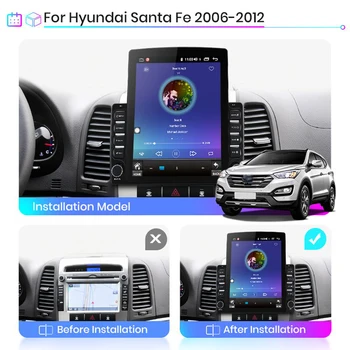 Pentru Hyundai Santa Fe 2 2006-2012 Verticale 9.7