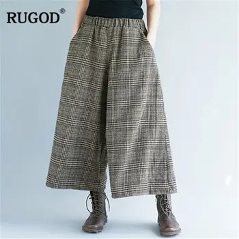 RUGOD 2019 Carouri de Moda Femei Pantaloni Talie Mare Pantaloni Largi Picior Liber Casual pentru Femei Pantaloni pantaloni mujer cintura alta
