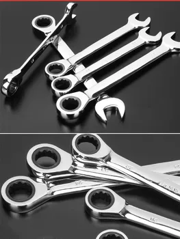 Mâner cu clichet open end Chei combinate Set de chei cheie cu clichet skate instrument ring box-end wrench set de reparații de mașini Unelte de Mână